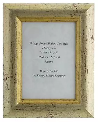 Buy Avignon Gold Handmade 7 X 5 Inch Photo Frame Distressed Crackle Effect.. • 10.99£