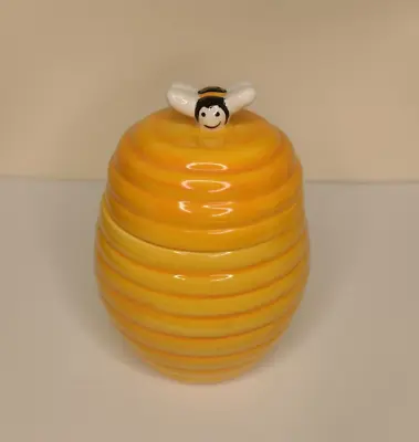 Buy Ceramic Yellow Honey Bee Pot, Hand Painted Honeycomb • 4.50£