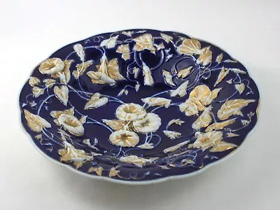 Buy Late 19th Century Meissen Bowl Cobalt Blue Gold Gilt Morning Glory Flowers • 449.93£