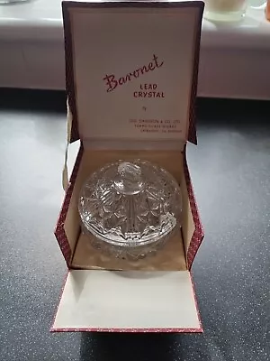 Buy Vintage Baronet Lead Crystal Lidded Preserve/Jam Pot/Bowl With Original Box • 22£