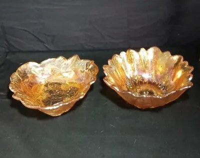 Buy Vintage Set Of 2 Indiana Carnival Glass Lily Pons & Logan Berries Marigold EUC • 23.58£