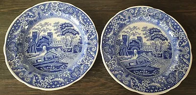 Buy 2 X Spode Blue Room Collection Dinner Plate Castle 27cm Blue White New • 15.99£