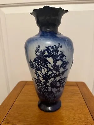 Buy Late Victorian/Edwardian Florally Decorated (Poppies) Flow Blue Vase • 12.50£