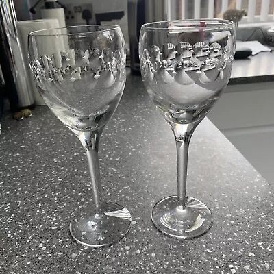 Buy Stuart Crystal 2 X Wine Glasses Circle Design John Luxton ?  • 14£