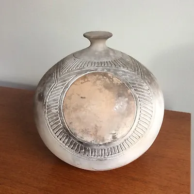Buy Nancee Meeker Pottery Vase - Pit Fired Geometric Ceramic • 308.22£
