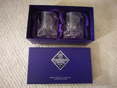 Buy Edinburgh Crystal Whiskey Glasses Boxed Celebrating Kelloggs 50 Years In UK • 18£