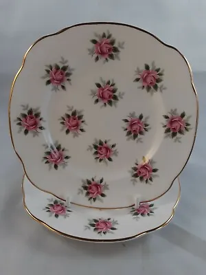 Buy Duchess Pink Roses Side Plates X 2 Bone China 15.5cm 1st Quality Vintage British • 14.99£