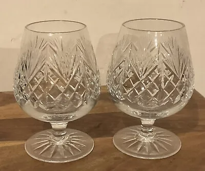 Buy Pair Edinburgh Crystal Iona Pattern Cut Glass Balloon Brandy/Cognac 4.75  Stamp • 17.99£