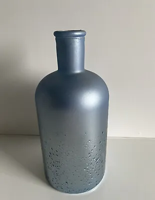 Buy New Glass Decorative Blue Wet Finish Look Vase Bottle Home Decor. • 9.98£