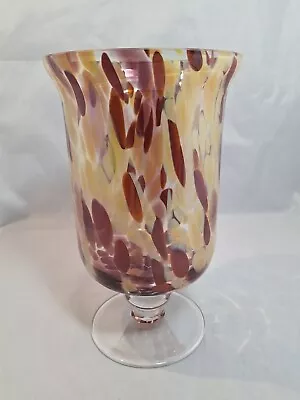 Buy Large Confetti Art Glass Hurricane Vase Storm Candle Holder  21cm Tall  • 16.99£