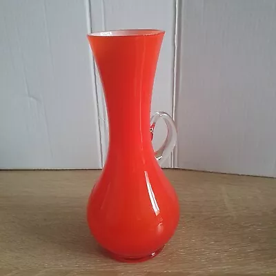 Buy 60s 70s Retro Vintage Orange Cased Art Glass Bud Stem Vase  • 10£