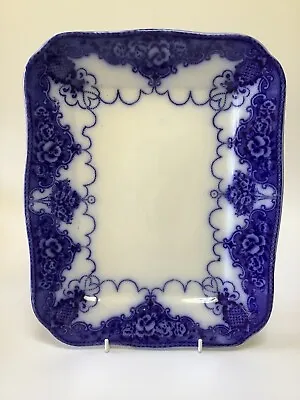 Buy C1895  Crown Devon Antique S F & Co Lincoln Pottery Lonsdale Flow Blue Platter  • 16£