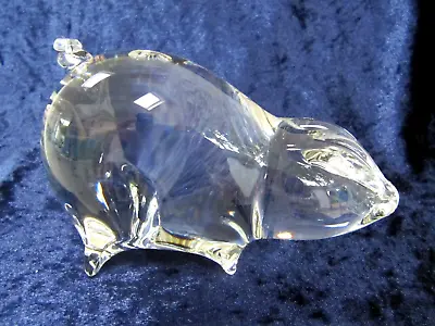Buy Vintage Wedgwood Glass Long-earred Pig Figurine Paperweight Clear • 3.99£