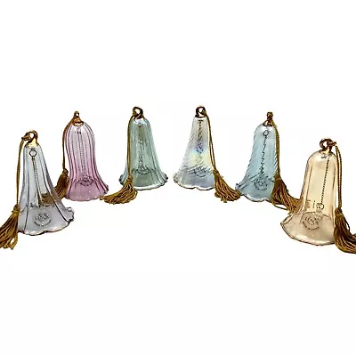 Buy LENOX Crystal Iridescent Glass Bells Christmas Holiday Ornaments Set Of 6 W Box • 47.43£