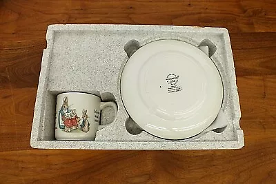 Buy New Vintage Wedgwood Peter Rabbit Beatrix Potter Children's Plate Cup & Bowl Set • 33.76£