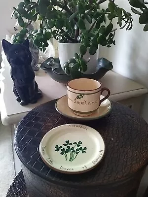 Buy Carrig Ware Cup & Saucer Ireland &  Portaferry Three Little Leaves Pin Dish  • 9.99£