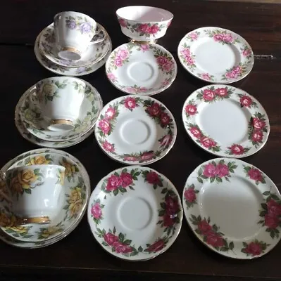 Buy PARAGON For HRH Queen Of ENGLAND 6 World Famous Roses 'Diorama' Partial Tea Set  • 40£