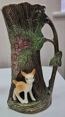 Buy Vintage Eastgate Withernsea Pottery Fauna Tree With Deer Fawn Jug • 10£