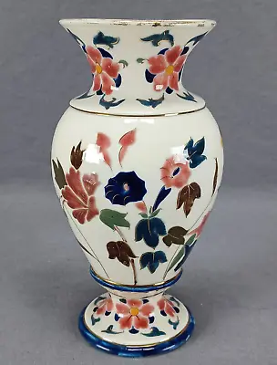 Buy Late 19th Century Adolf Raschka Nesselsdorf Hand Painted Floral Faience Vase • 81.66£