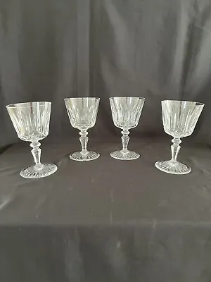 Buy A Set Of Four Baccarat Ile D'Aix Pattern Crystal Glass Claret Wine Glasses • 80£