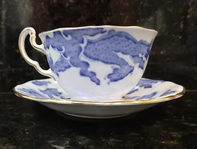 Buy Adderley Blue Dragon Bone China Footed Tea Cup And Saucer England • 19£