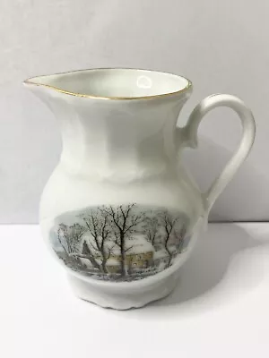 Buy Bavarian Porcelain Milk Jug Winter Cottage Scene Exclusively For Avon  • 6.99£