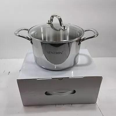 Buy Vention Stainless Steel Stock Pot With Glass Lid 20cm, 2,8L - New • 18£