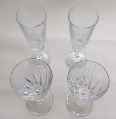 Buy Cut Glass Wine Glasses X 2 Champagne Flutes X 2 Bundle • 4.50£
