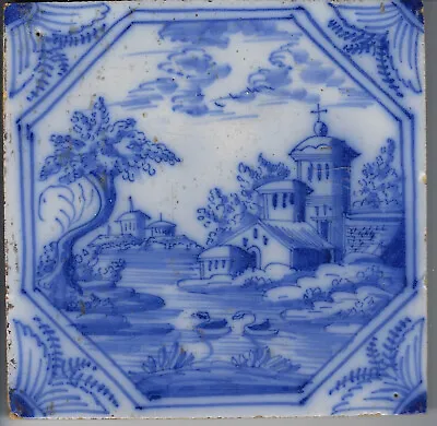 Buy Unusual Dutch Delftware Blue And White Tile Circa 1750 • 50£