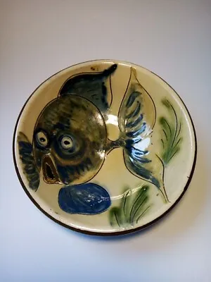 Buy Vintage 1950's/60's Puigdemont Spanish Slipware Pottery Stylised Fish Bowl • 15£
