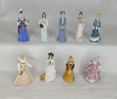 Buy Collection Of X9 Franklin Mint Ladies Of Fashion Porcelain Miniature Figurine's  • 17.50£