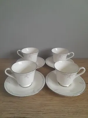 Buy Royal Doulton Carnation Tea Cups & Saucers X 4 - English Fine Bone China H.5084 • 20£