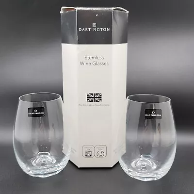 Buy 2-NIB Dartington Stemless Wine Glasses--British Wine Glass Company--New In Box • 14.20£