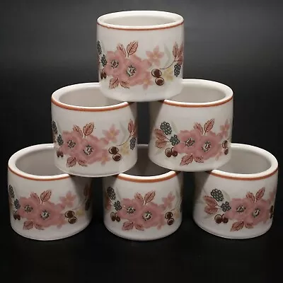 Buy Serviette / Napkin Rings Boots ‘Hedge Rose’ Pattern Vintage Ceramic Set Of Six • 10.95£