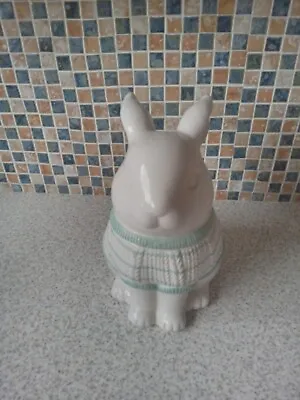 Buy Bunny Shaped Cookie Ceramic Easter White Green 25cm High 16cm Diameter • 9.99£