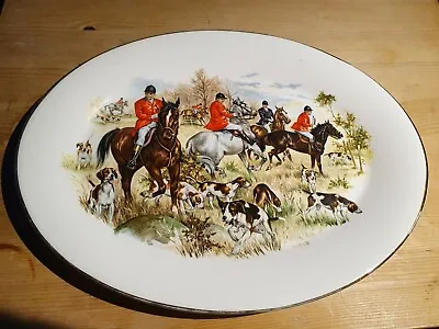 Buy Harry Hancock Tunstall Ltd., Staffordshire, Hunting Scene Oval Platter. • 10£
