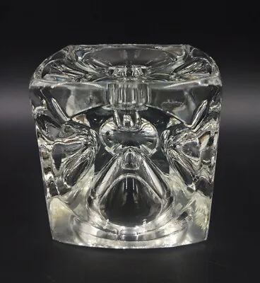 Buy VTG Sklo Union Czech Glass Cube Candle Holder Op Art 60s Rudolf Jurnikl • 23.66£