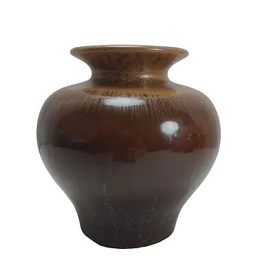 Buy Brown Drip Glazed Pottery Art Vase 6.5  Home Decor • 8.66£