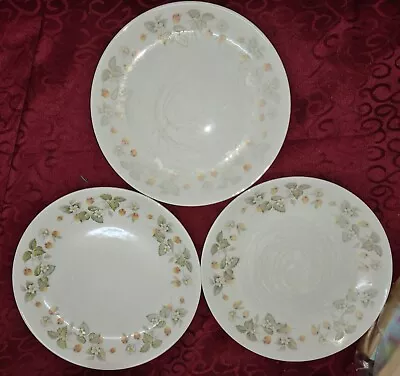 Buy Snowhite Johnson Bros Strawberry Mansion 25cms Dinnerware Plates 3 RARE • 9.28£