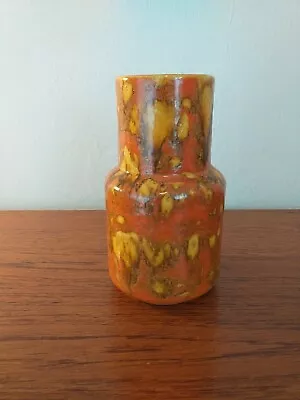 Buy Art Deco Orange Pottery Vase English 18.5cms Tall • 35£