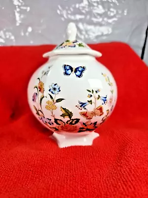 Buy Aynsley China Cottage Garden Hexagon Trinket Sweet Lidded Pot Box Bowl 14cm • 14.99£