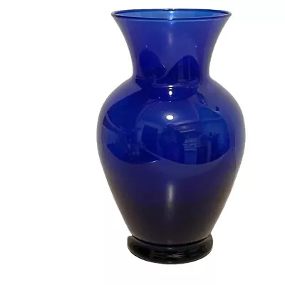 Buy Glass Vase Royal Blue Unmarked 9  Tall Rounded • 11.50£
