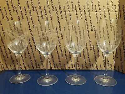 Buy Set Of 4 ROYAL DOULTON Crystal PARTY Etched Wine Glass • 52.18£