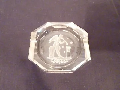 Buy Beautiful Vintage  Bohemian Crystal Ashtray Etched With  Pan Playing Flute  • 13.99£