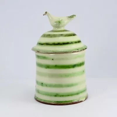 Buy Judith Rowe Slipware Studio Pottery Lidded Jar With Bird • 28£