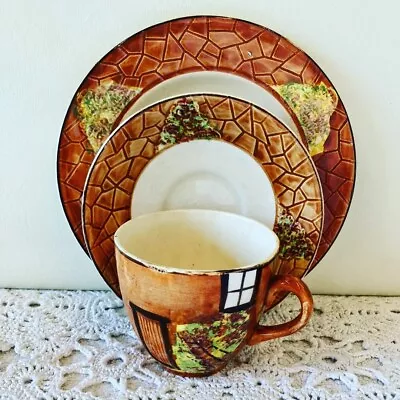 Buy Antique 1930s PRICE BROS Ceramic Genuine Cottage Ware Design Tea Trio Set • 15£