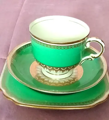 Buy Plant Tuscan China Green And Gold Trio • 8£
