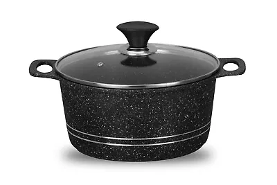 Buy Sonex Die Cast Marble Non Stick Induction Casserole Cooking Pot With Glass Lid • 19.70£