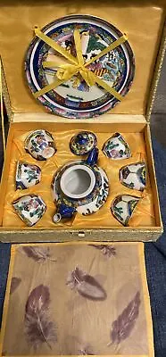 Buy Japanese Miniature Ornamental Tea Set Tray Teapot 6 Cups Complete In Case • 15£