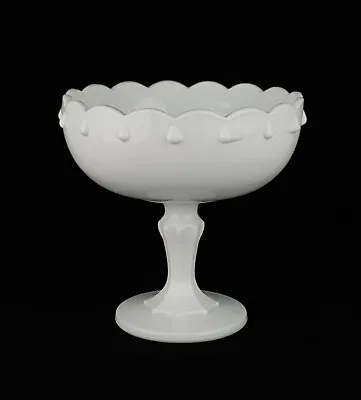 Buy Vintage Indiana Large White Milk Glass Tear Drop Pedestal Bowl Compote 19cm • 21£
